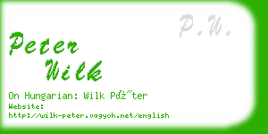 peter wilk business card